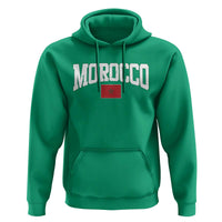 Morocco Football Throwback Design Vintage Moroccan Flag Jersey Style Hoodie