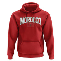 Morocco Football Throwback Design Vintage Moroccan Flag Jersey Style Hoodie