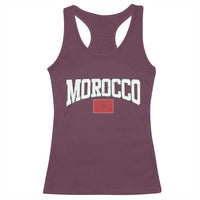 Morocco Football Throwback Design Vintage Moroccan Flag Jersey Style Racerback Tank Top