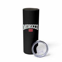 Morocco Football Throwback Design Vintage Moroccan Flag Jersey Style Skinny Tumbler