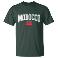 Morocco Football Throwback Design Vintage Moroccan Flag Jersey Style T Shirt
