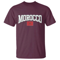Morocco Football Throwback Design Vintage Moroccan Flag Jersey Style T Shirt