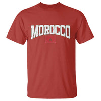 Morocco Football Throwback Design Vintage Moroccan Flag Jersey Style T Shirt