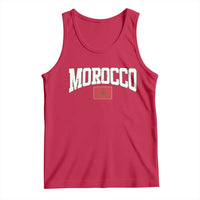 Morocco Football Throwback Design Vintage Moroccan Flag Jersey Style Tank Top