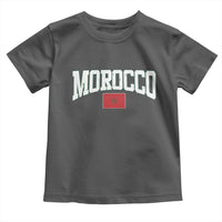 Morocco Football Throwback Design Vintage Moroccan Flag Jersey Style Toddler T Shirt