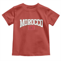 Morocco Football Throwback Design Vintage Moroccan Flag Jersey Style Toddler T Shirt