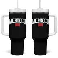 Morocco Football Throwback Design Vintage Moroccan Flag Jersey Style Tumbler With Handle