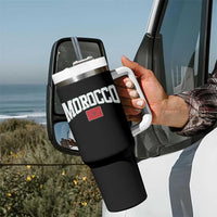 Morocco Football Throwback Design Vintage Moroccan Flag Jersey Style Tumbler With Handle