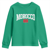 Morocco Football Throwback Design Vintage Moroccan Flag Jersey Style Youth Sweatshirt