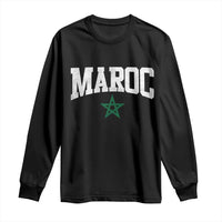 Morocco Maroc Pride Long Sleeve Shirt Moroccan Heritage Vintage Green Star