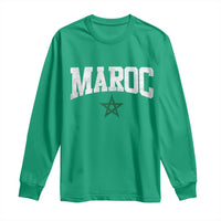 Morocco Maroc Pride Long Sleeve Shirt Moroccan Heritage Vintage Green Star