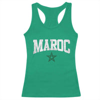 Morocco Maroc Pride Racerback Tank Top Moroccan Heritage Vintage Green Star