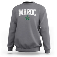 Morocco Maroc Pride Sweatshirt Moroccan Heritage Vintage Green Star