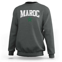 Morocco Maroc Pride Sweatshirt Moroccan Heritage Vintage Green Star