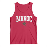 Morocco Maroc Pride Tank Top Moroccan Heritage Vintage Green Star