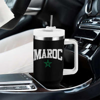 Morocco Maroc Pride Tumbler With Handle Moroccan Heritage Vintage Green Star