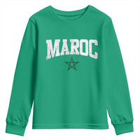Morocco Maroc Pride Youth Sweatshirt Moroccan Heritage Vintage Green Star