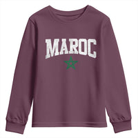 Morocco Maroc Pride Youth Sweatshirt Moroccan Heritage Vintage Green Star