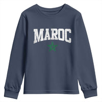 Morocco Maroc Pride Youth Sweatshirt Moroccan Heritage Vintage Green Star