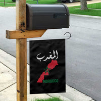 Proud Moroccan Vintage Marocco Map with Arabic Characters Garden Flag