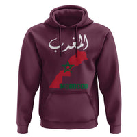 Proud Moroccan Vintage Marocco Map with Arabic Characters Hoodie