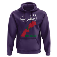 Proud Moroccan Vintage Marocco Map with Arabic Characters Hoodie