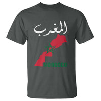 Proud Moroccan Vintage Marocco Map with Arabic Characters T Shirt
