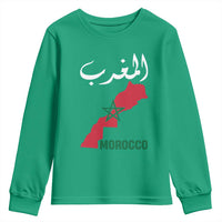 Proud Moroccan Vintage Marocco Map with Arabic Characters Youth Sweatshirt