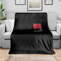 Moroccan Heritage Vintage Marocco Flag with Arabic Characters Throw Blanket