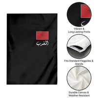 Moroccan Heritage Vintage Marocco Flag with Arabic Characters Garden Flag