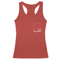 Moroccan Heritage Vintage Marocco Flag with Arabic Characters Racerback Tank Top