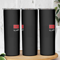 Moroccan Heritage Vintage Marocco Flag with Arabic Characters Skinny Tumbler