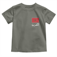 Moroccan Heritage Vintage Marocco Flag with Arabic Characters Toddler T Shirt