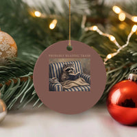 Funny Raccoon Book Lover Ceramic Ornament Probably Reading Trash Bookworms Teachers