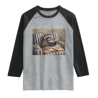 Funny Raccoon Book Lover Raglan Shirt Probably Reading Trash Bookworms Teachers