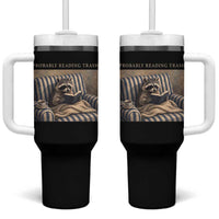Funny Raccoon Book Lover Tumbler With Handle Probably Reading Trash Bookworms Teachers