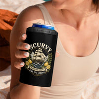 Scurvy When Life Doesnt Give You Lemons 4 in 1 Can Cooler Tumbler Funny Pirate Lemon Vitamin C