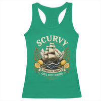 Scurvy When Life Doesnt Give You Lemons Racerback Tank Top Funny Pirate Lemon Vitamin C