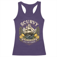 Scurvy When Life Doesnt Give You Lemons Racerback Tank Top Funny Pirate Lemon Vitamin C