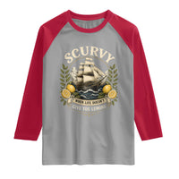 Scurvy When Life Doesnt Give You Lemons Raglan Shirt Funny Pirate Lemon Vitamin C