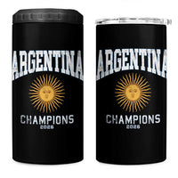 Argentina Champions 2026 4 in 1 Can Cooler Tumbler Argentinian Pride Vintage Sol De Mayo