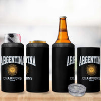 Argentina Champions 2026 4 in 1 Can Cooler Tumbler Argentinian Pride Vintage Sol De Mayo