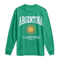 Argentina Champions 2026 Long Sleeve Shirt Argentinian Pride Vintage Sol De Mayo