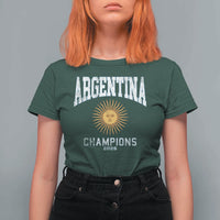 Argentina Champions 2026 T Shirt For Women Argentinian Pride Vintage Sol De Mayo