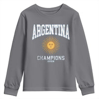 Argentina Champions 2026 Youth Sweatshirt Argentinian Pride Vintage Sol De Mayo
