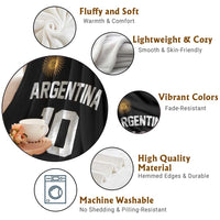 Argentina Football Number 10 Jersey Style Throw Blanket Soccer Fan
