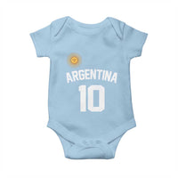 Argentina Football Number 10 Jersey Style Baby Onesie Soccer Fan