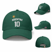 Argentina Football Number 10 Jersey Style Baseball Cap Soccer Fan
