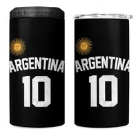 Argentina Football Number 10 Jersey Style 4 in 1 Can Cooler Tumbler Soccer Fan