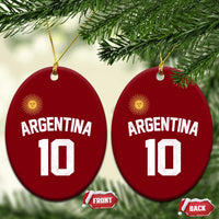 Argentina Football Number 10 Jersey Style Ceramic Ornament Soccer Fan